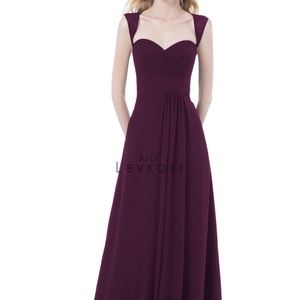 Bill Levkoff Style 485 Bridesmaid Dress Eggplant